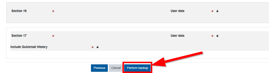 image of perform backup button
