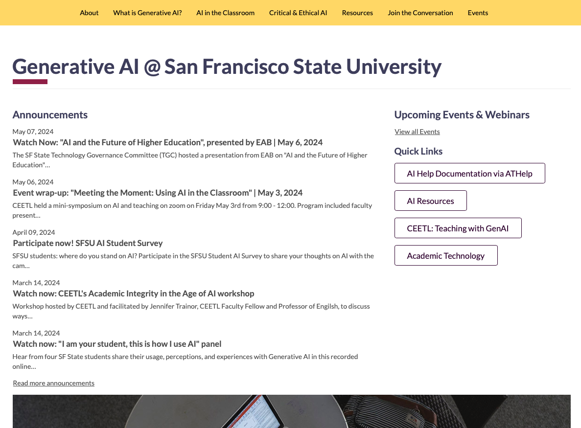 Generative AI at SF State website