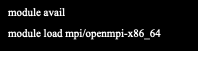 Text Box: module avail
module load mpi/openmpi-x86_64
