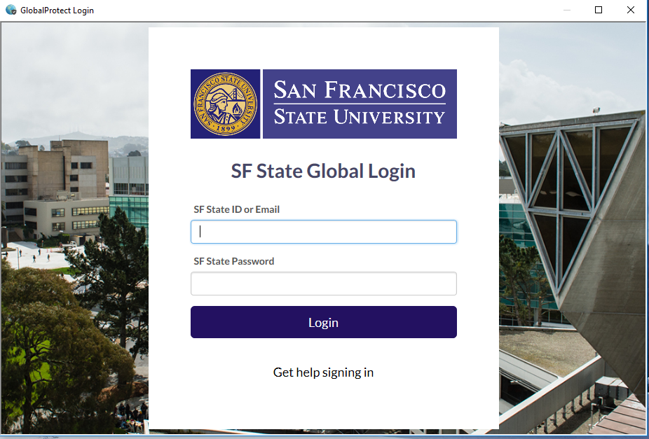 SSO login page with boxes for username and password