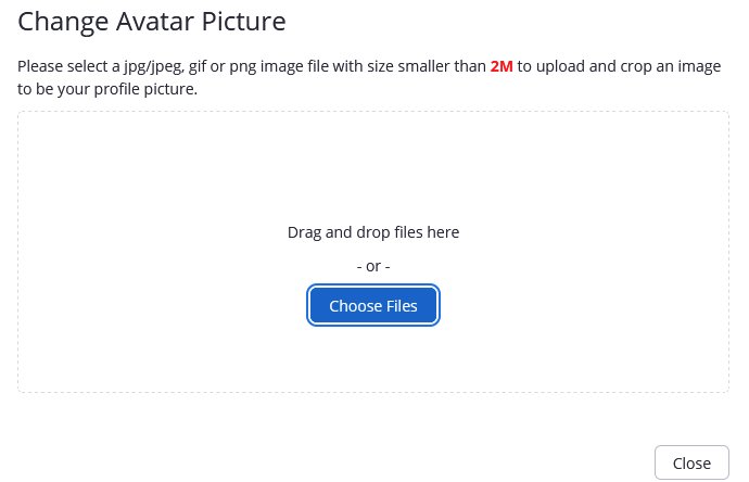 Drag and drop area for uploading a picture