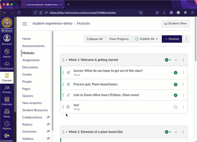 Moving modules and module content