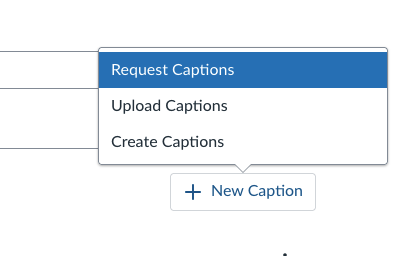 The request captions menu item